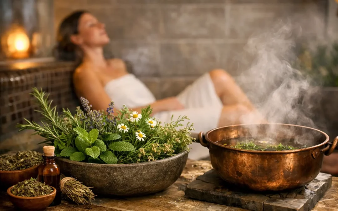 Kräuterdampfbad im Hotel-Wellnessbereich